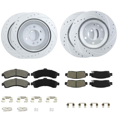 BETTHAND Front And Rear Brake Pads And Rotors Compatible With Chevy, GMC - size: 580019*2+580029*2+D882-7759+D883-L7760