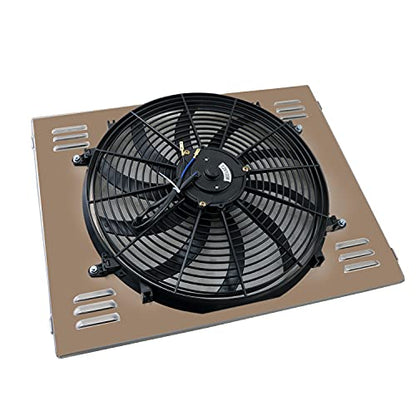 Full Aluminum Racing Cooling Radiator with Shroud Fan Compatible with 1972-1979 DODGE D/W 100 200 300 PICKUP 5.2L 5.9L