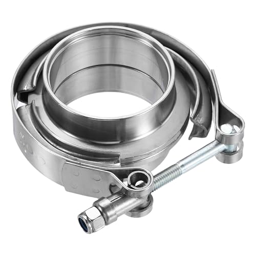 HARFINGTON V Band Clamp with Flange, 304 Stainless Steel, 2 Inch, Silver - size: 2 Inch