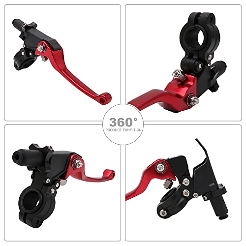 JFG RACING Motorcycle Clutch Brake Lever 7/8'' 22mm Folding Levers Aluminum Alloy Universal for 110cc 125cc 140cc 150cc SSR Apollo RFZ 125 DBX18/19 Xpro Coolster Thumpstar Baja Dirt Pit Bike Red - color: Red