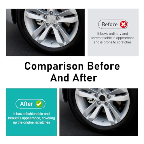 4 PCS Wheel Center Caps, ABS Plastic Snap-in Hub Cap, Waterproof Scratch-Resistant Rim Cover Fit for wheels with diameters between 1.96 and 2.1 inches, Universal for Most Cars (Black) - color: Black
