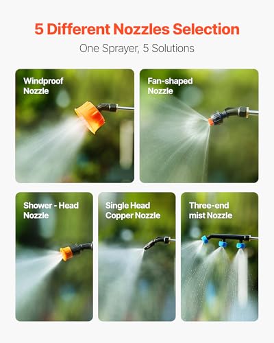 VEVOR Battery Powered Backpack Sprayer 3.2 Gal, Powerful Electric Sprayer, Weed Sprayer for Garden and Lawn, Adjustable 0-90 PSI, 2 Retractable Wands & 5 Nozzles, Yard Sprayer - size: 3.2 Gal