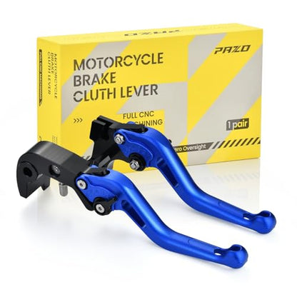 PAZO CNC 3D Texture Motorcycle Brake Clutch Levers - Blue, for Yamaha YZF-R1(2025-2026), YZF-R7 (2021-2025), MT-10 FZ-10 (2022-2026), XSR900 (2022-2024), Adjustable 6063 Aluminum Handle - color: Blue