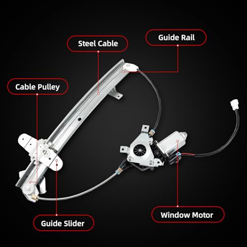 Rear Passenger Side Power Window Regulator w/Motor Assembly Compatible For Mercury Grand Marquis 1992-2011 Marauder 2003-2004, Ford Crown Victoria 1992-2011 Right Replace 741-678 6W7Z5427008AA - size: Rear Passenger