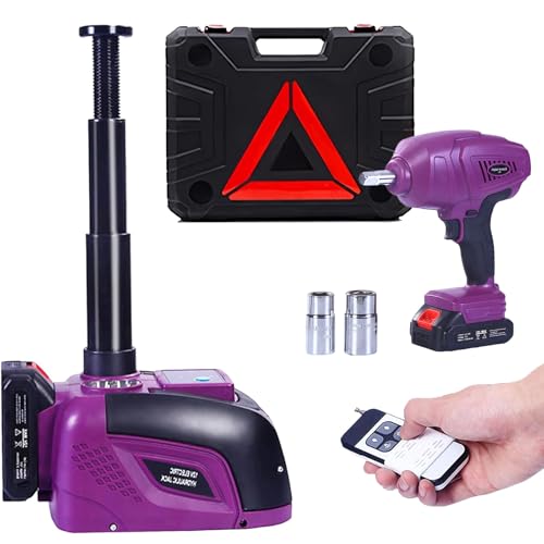 ROGTZ Cordless Electric Hydraulic Car Jack Kit 5T Wrench Remote Control - color: Purple