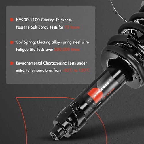 A-Premium Front Complete Strut Assemblies with Coil Springs, Set of 2