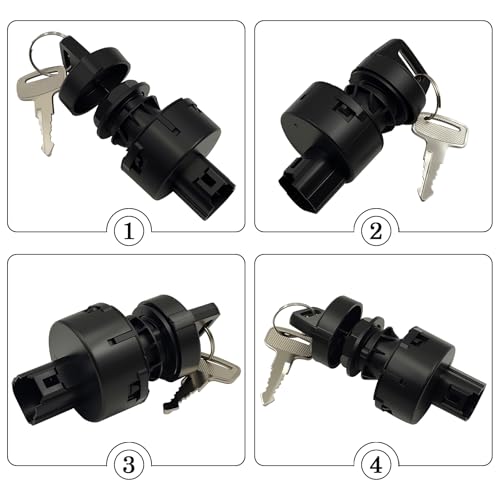 4015033 Ignition Key Switch, 3 Position 4 pins for Polaris Sportsman 450 850 1000XP Ranger 1000 1000XP Scrambler 850 - size: 4015033