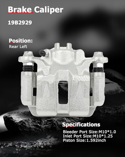 cciyu Rear Left Disc Brake Caliper Assembly With Bracket 19B2929 - size: Rear Left[19B2929]
