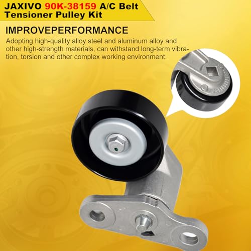 90K-38159 A/C Belt Tensioner Pulley Kit Compatible with 03-06 Escalade ESV Express 2500 Van Yukon Denali,99-08 Silverado Sierra 1500 2500HD,03-07 H2,00-08 Yukon XL 2500 Replace 4K378 12562065