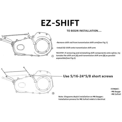 Ez Shift Neutral Gear Assist Kit Fit for Harley '17-Late M8 Touring and '18-Late M8 Softail, Black - color: Black, style: 1pc for M8