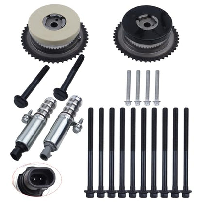 GM 2.4L Engine Rebuild Overhaul Kit w/Crankshaft,Timing Chain Kit,Head Gasket Set,VVT & & Connecting Rod Compatible with Chevrolet Buick GMC Saturn Replace# 12578164 12654958 12609858 HS54874 - color: All Include