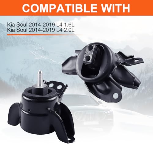 Engine Motor Mount Set & Trans Mount,Replacement for A71065 A71067 - size: Kia Soul 14-19 L4 1.6L/2.0L