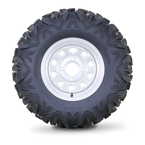 WANDA ATV Tire and Wheel Set 25x8-12 25x10-12 on 4x110mm PCD 5+2 Silver Rim - size: 4x110mm 5+2 wheel