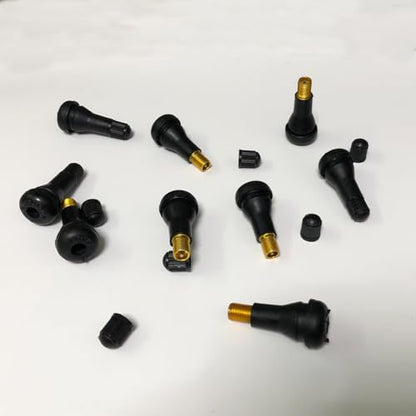 50Pcs TR413 Tubeless Valve Stems, Black Rubber Snap-in Valves Tubeless Tire Valve Stems Replacement for Tubeless 0.453 inches Rim Holes on Standard Auto Tires - size: TR413-50pcs