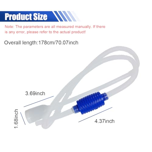 Siphon Pump for Gasoline, 5.84FT Portable Manual Water Pump with Siphon Hose, Universal Car Fuel Transfer Hand Accessories for Oil Diesel Aquarium (2PCS) - size: 2PCS