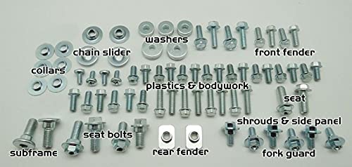 87pc Specbolt Kawasaki KX & KXF Body Bolt KIT for Plastics Seat Fenders shrouds Number Plates Fasteners fit KX60 KX80 KX85 KX100 KX125 KX250 KX500 KX250F KX450F KXF250 & KXF450