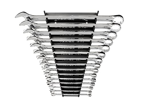 TEKTON Combination Wrench Set, 15-Piece | WCB92106 - size: 15-pc. (1/4-1 in.), style: Rack