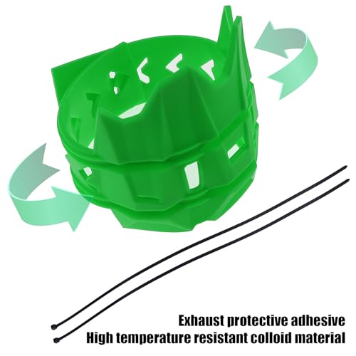 Motorcycle Universal Exhaust Heat Shield Cover Muffler Pipe Guard Leg Anti Hot Silencer Guard Anti-scalding Protector Ring For Muffler Tailpipe（Green） - color: Green