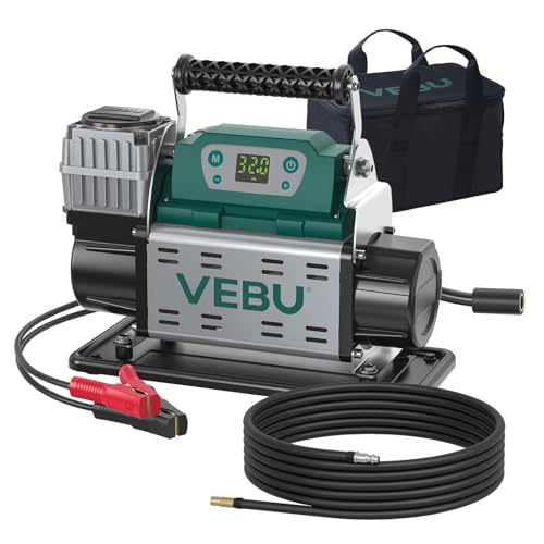 ‌RV Air Compressor 12V Tire Inflator, 150PSI with Auto Shut-off, Digital Display & Preset, 5.65CFM Fast Inflation for Off-road Vehicles, Trucks, SUVs, RVs, ATVs, Corded Electric - style: Single Cylinder + Digital Display