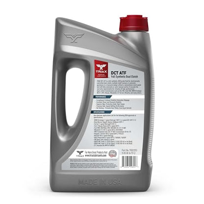 TRIAX DCT ATF - Full Synthetic Dual Clutch Automatic Transmission Fluid - OEM Grade - Compatible with Direct Shift Gearboxes and Dual Clutch Transmissions (5 Quart) - size: 5 Quart