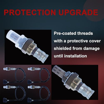 4PCS Oxygen O2 Sensor Upstream Downstream 234-4587 for Jeep Liberty Grand Cherokee Wrangler JK Chry 300 Dodge Dokota Charger Challenger Grand Caravan Journey Durango 3.7L Ram 1500 2001-2023 250-24253