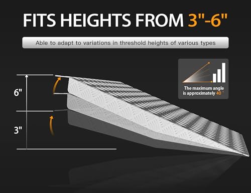33"L x 31"W Aluminum Threshold Ramp for Doorways, 1100 lb Capacity - size: 31.5"x33" for 2"-6"