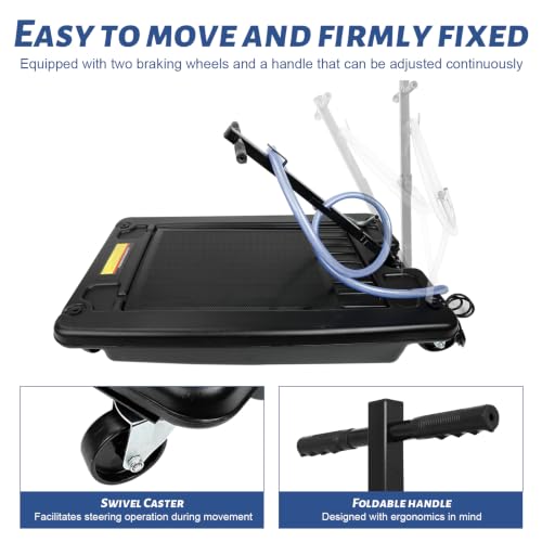 Low Profile Oil Drain Pan 17 Gallon Portable with 110V DC Centrifugal Electric Pump and 8'' Hose