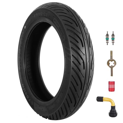 90/90-12 Tubeless Tire for Scooter, Moped, Tricycle - 6PR 59 J - 1 PACK - size: 90/90-12