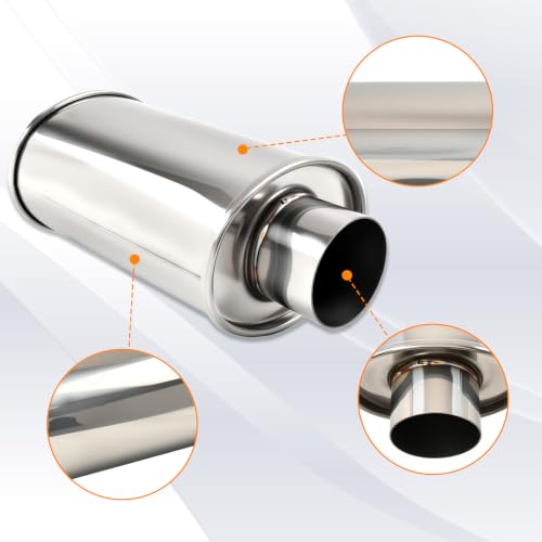 3'' Inch Ultra Quiet Exhaust Resonator,Performance Muffler Resonator 3" Inlet 3" Outlet 14" Overall Length T304 Stainless Steel Universal Fitment - size: 3.0''Inch