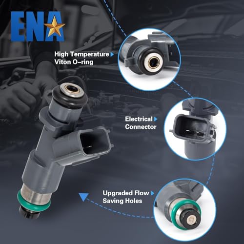 ENA 12 Holes Fuel Injectors Compatible with Acura MDX Fit RDX RL TSX ZDX Accord Fit Crosstour V6 3.0L 3.5L 3.7L Replacement for FJ982 16450R70A01 16341 16450R070A01 16450R71L01 84212352 Set of 6