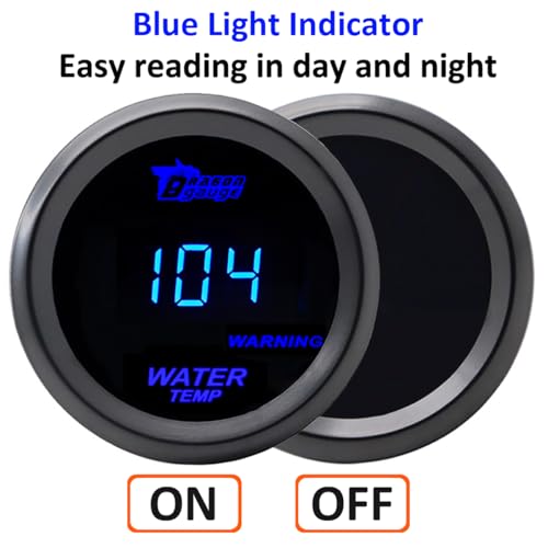 Car Water Temperature Gauge 12V Auto Water Temp Gauge Fahrenheit - color: Blue Light Water Temp Fahrenheit