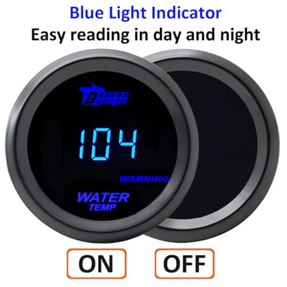 Car Water Temperature Gauge 12V Auto Water Temp Gauge Fahrenheit - color: Blue Light Water Temp Fahrenheit
