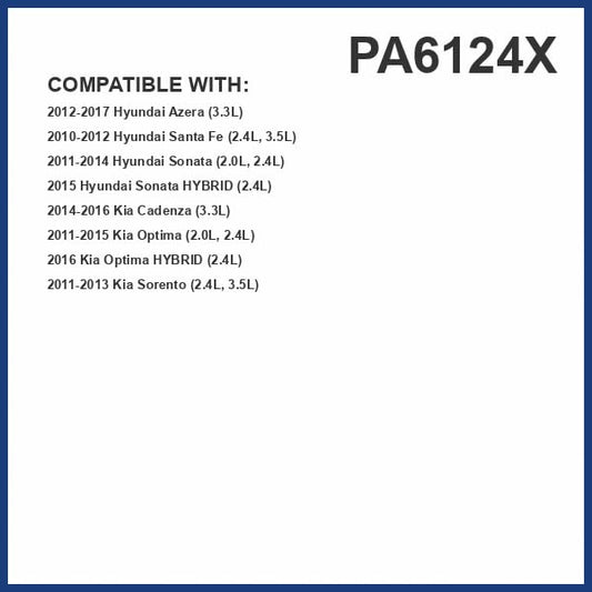 HIGHFLOW PA6124X High Performance, Pre-Oiled Disposable Engine Air Filter | Fits 2011-2015 Hyundai Sonata 2.4L; 2011-2014 Sonata 2.0L; 2012-2017 Azera 3.3L; 2014-2016 Kia Cadenza 3.3L - size: HIGHFLOW