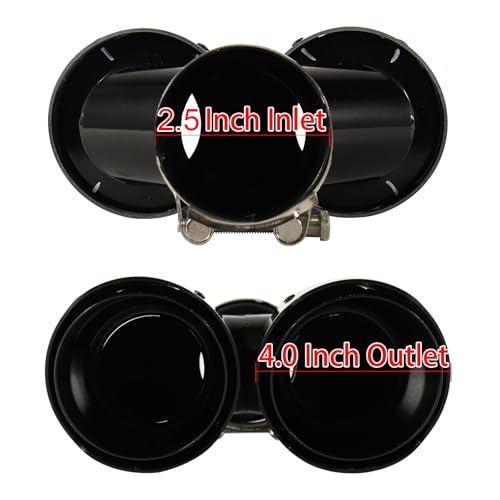 Carbon Fiber Dual Exhaust Tip 2.5 Inch Inlet 4 Inch Outlet Dual Exhaust Tip - size: 2.5 Inlet 4 Outlet