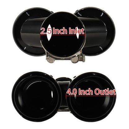 Carbon Fiber Dual Exhaust Tip 2.5 Inch Inlet 4 Inch Outlet Dual Exhaust Tip - size: 2.5 Inlet 4 Outlet