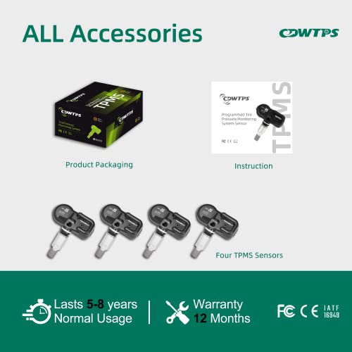 CDWTPS TPMS Sensors,315Mhz Set of 4 Toyota Lexus Tire Pressure Sensor