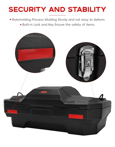 TCT-MOTORPARTS 82L Black ATV Rear Cargo Storage Box & Lounger Seat Trunk - color: 82L