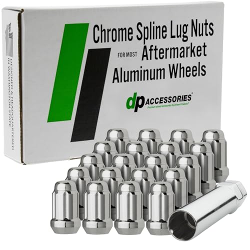 DPAccessories Lug Nuts Compatible with 2008-2016 Chrysler Town & Country | Chrome Spline Style | Aftermarket Aluminum Wheels Only | Set of 20 Wheel Nuts & 1 Tool | DCRTOW05A-CH/1 - color: Chrome, size: 2008-2016 Aftermarket Wheels