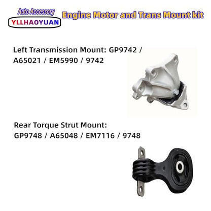 Yllhaoyuan Engine Motor Transmission Mounts Set for 2012-2015 Civic 1.8L - size: 2012-2015 Civic Coupe/Sedan AUTO 1.8L