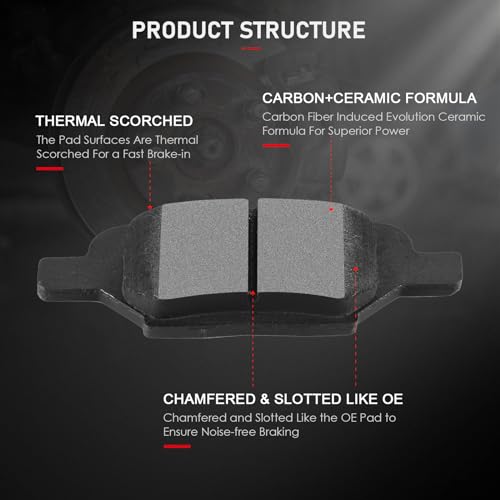 cciyu D1033 Ceramic Rear Brake Pad Set - size: Rear[D1033]