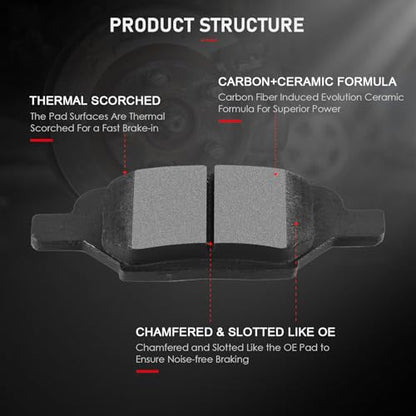 cciyu D1033 Ceramic Rear Brake Pad Set - size: Rear[D1033]