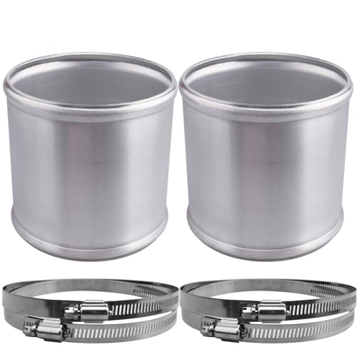 AC PERFORMANCE OD 4" Aluminum Tube Hose Joiner 2PCS with Clamps - size: 4" (102mm) - 2PCS