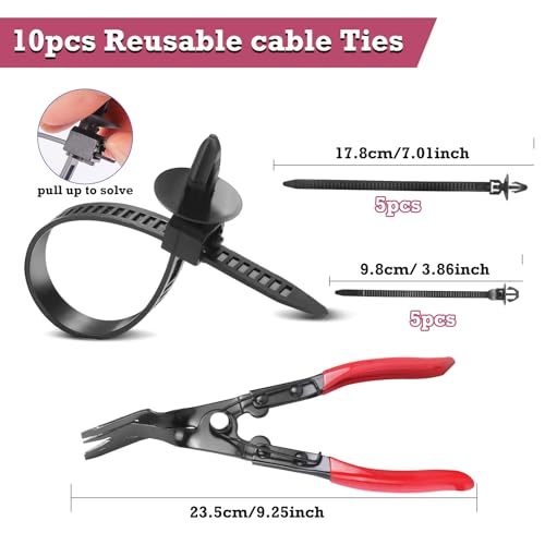 Car Retainer Clips & Fasteners Kit – 33 Universal Sizes Nylon Bumper, Fender Rivets, Door Panel Clips, and Plastic Rivets with 10 Cable Ties and Removal Tool for Toyota, Ford (2080pcs) - style: 2080pcs