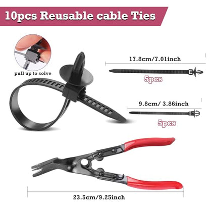 Car Retainer Clips & Fasteners Kit – 33 Universal Sizes Nylon Bumper, Fender Rivets, Door Panel Clips, and Plastic Rivets with 10 Cable Ties and Removal Tool for Toyota, Ford (2080pcs) - style: 2080pcs