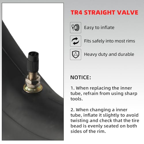 AR-PRO (2-Pack) 80/100-12 Dirt Bike Inner Tubes with TR4 Straight Valve, Replacement Standard Motorcycle Inner Tube 2.75/3.00-12 Heavy Duty, Compatible with Honda CRF70F/XR70, Yamaha TTR 90, and More - size: 2.75/3.00-12" (80/100-12), TR4 Valve