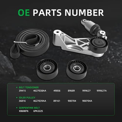 Serpentine Belt Tensioner Drive Component Kit #90K-39415 - size: for Wrangler/Wrangler JK 2012-2018