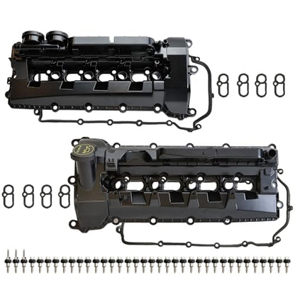MITZONE Aluminum Valve Cover Set with Gaskets Bolts Compatible with Land Rover Range Rover Defender LR4 2010-2023 Jaguar F-Pace XF XE F-Type XJ XK XFR 2010-2021 5.0L Replace LR041443 LR010780