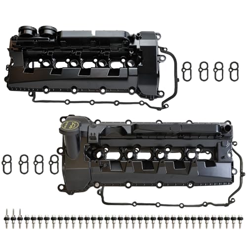 MITZONE Aluminum Valve Cover Set with Gaskets Bolts Compatible with Land Rover Range Rover Defender LR4 2010-2023 Jaguar F-Pace XF XE F-Type XJ XK XFR 2010-2021 5.0L Replace LR041443 LR010780