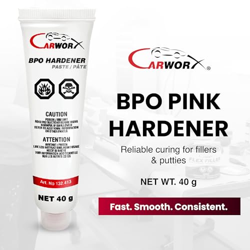 BPO Hardener, Body Filler Hardener - Pink Cream Catalyst for Flex Filler, Plastic Body Filler, Automotive Refinishing, 40 g
