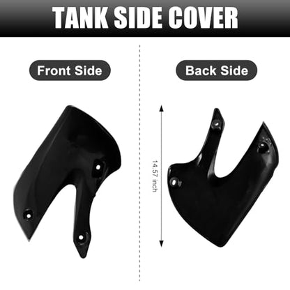 ABS Plastics Kit for Kawasaki KLX110 2002-2013, KX65 2000-2013 - color: Black & White